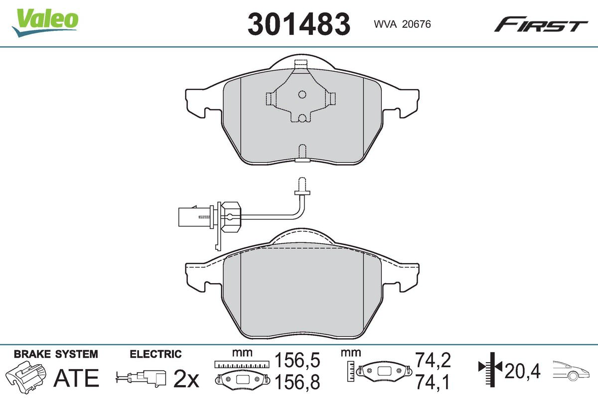 Placute frana VALEO 301483